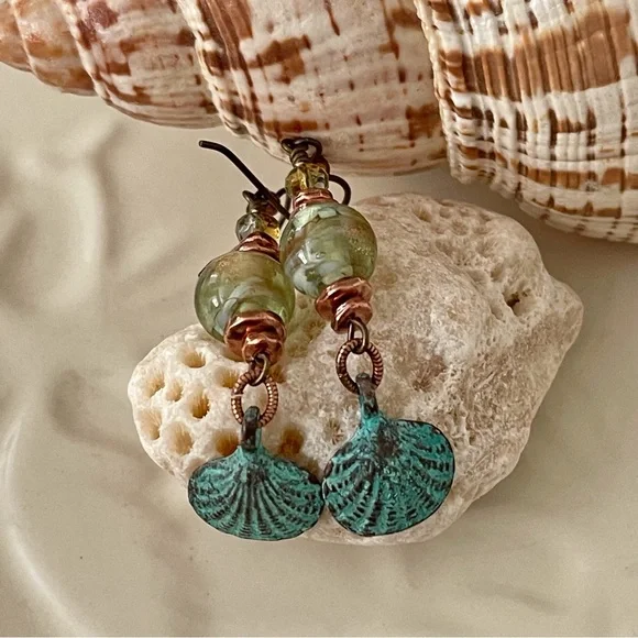 ARTISAN Earrings - “The Seashore” Dangles - Picture 6 of 10